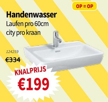 Promotions Handenwasser laufen pro 60cm city pro kraan - Laufen - Valide de 18/07/2019 à 31/07/2019 chez Cevo Market