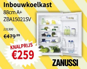 Promoties Zanussi inbouwkoelkast 88cm a+ zba15021sv - Zanussi - Geldig van 18/07/2019 tot 31/07/2019 bij Cevo Market