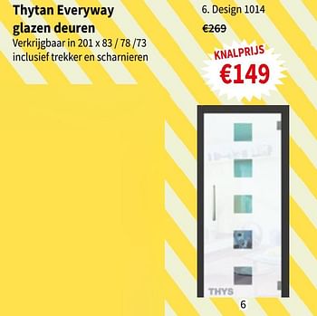 Promoties Thytan everyway glazen deuren design 1014 - Huismerk - Cevo - Geldig van 18/07/2019 tot 31/07/2019 bij Cevo Market