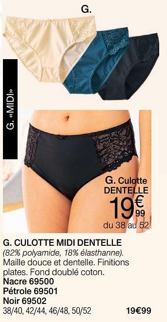 Promotions Culotte midi dentelle - Produit Maison - Damart - Valide de 17/07/2019 à 30/09/2019 chez Damart