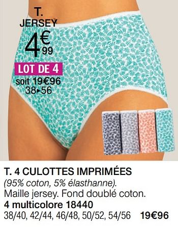 Promotions 4 culottes imprimées - Produit Maison - Damart - Valide de 17/07/2019 à 30/09/2019 chez Damart