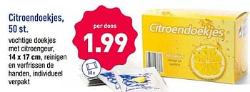 Promoties Citroendoekjes - Huismerk - Aldi - Geldig van 22/07/2019 tot 27/07/2019 bij Aldi