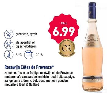 Promoties Roséwijn côtes de provence - Rosé wijnen - Geldig van 22/07/2019 tot 27/07/2019 bij Aldi