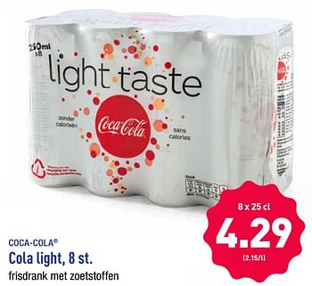Promoties Cola light - Coca Cola - Geldig van 22/07/2019 tot 27/07/2019 bij Aldi