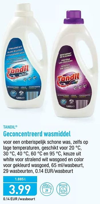 Promoties Geconcentreerd wasmiddel - Tandil - Geldig van 22/07/2019 tot 27/07/2019 bij Aldi