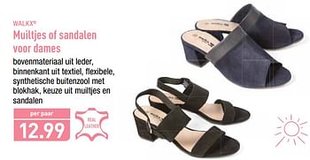 Promoties Muiltjes of sandalen voor dames - Walkx - Geldig van 22/07/2019 tot 27/07/2019 bij Aldi