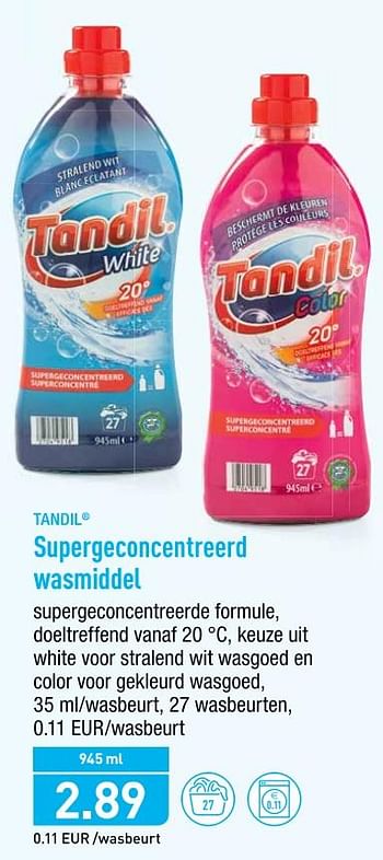 Promoties Supergeconcentreerd wasmiddel - Tandil - Geldig van 22/07/2019 tot 27/07/2019 bij Aldi