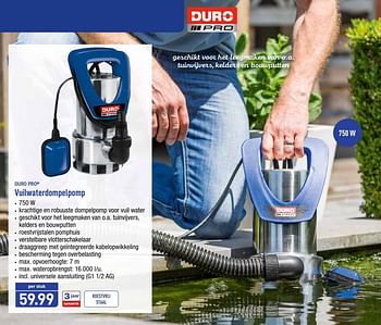 Promoties Duro pro vuilwaterdompelpomp - Duro - Geldig van 22/07/2019 tot 27/07/2019 bij Aldi