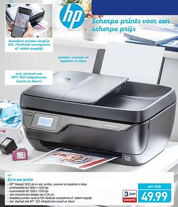 Promoties Hp all-in-one-printer - HP - Geldig van 22/07/2019 tot 27/07/2019 bij Aldi