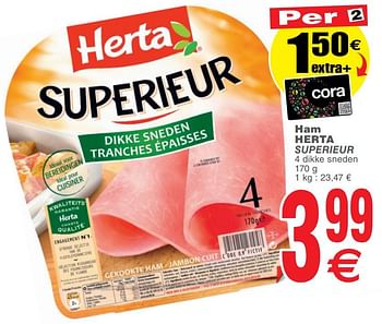 Promoties Ham herta superieur - Herta - Geldig van 23/07/2019 tot 29/07/2019 bij Cora
