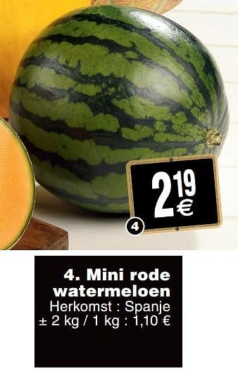 Promoties Mini rode watermeloen - Huismerk - Cora - Geldig van 23/07/2019 tot 29/07/2019 bij Cora