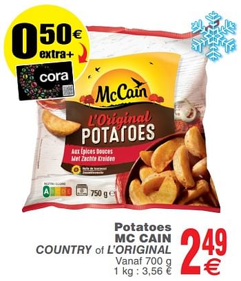 Promoties Potatoes mc cain country of l`original - Mc Cain - Geldig van 23/07/2019 tot 29/07/2019 bij Cora