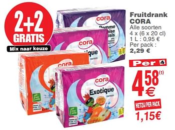 Promoties Fruitdrank cora - Huismerk - Cora - Geldig van 23/07/2019 tot 29/07/2019 bij Cora