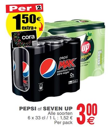 Promotions Pepsi of seven up - Produit maison - Cora - Valide de 23/07/2019 à 29/07/2019 chez Cora