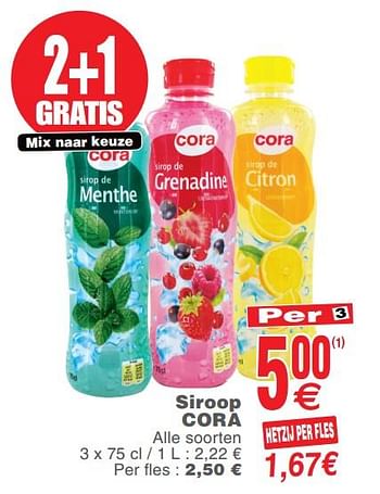 Promoties Siroop cora - Huismerk - Cora - Geldig van 23/07/2019 tot 29/07/2019 bij Cora