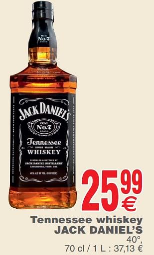 Promotions Tennessee whiskey jack daniel`s - Jack Daniel's - Valide de 23/07/2019 à 29/07/2019 chez Cora