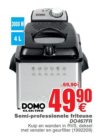 Promoties Domo elektro semi-professionele friteuse do467fr - Domo elektro - Geldig van 23/07/2019 tot 05/08/2019 bij Cora