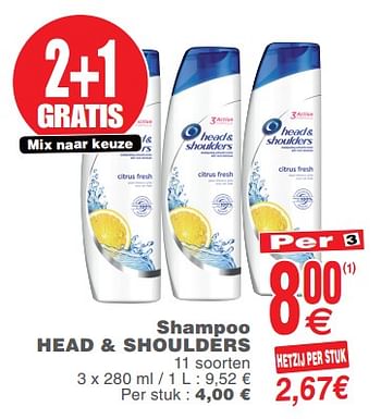 Promoties Shampoo head + shoulders - Head & Shoulders - Geldig van 23/07/2019 tot 29/07/2019 bij Cora