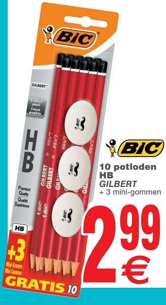 Promoties 10 potloden hb gilbert - BIC - Geldig van 23/07/2019 tot 05/08/2019 bij Cora