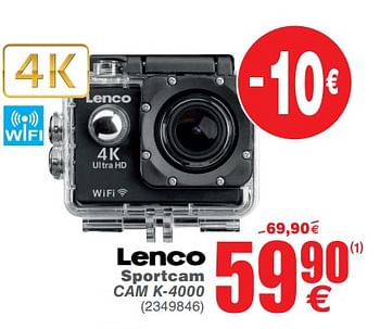 Promoties Lenco sportcam cam k-4000 - Lenco - Geldig van 23/07/2019 tot 05/08/2019 bij Cora