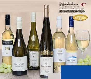 Promoties Brumes de gascogne colombard + sauvignon 2018 - Witte wijnen - Geldig van 31/07/2019 tot 13/08/2019 bij Alvo