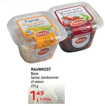 Promoties Rauwkost bieze farmer, komkommer of season - Bieze - Geldig van 31/07/2019 tot 13/08/2019 bij Alvo