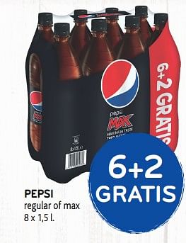 Promoties 6+2 gratis pepsi regular of max - Pepsi - Geldig van 31/07/2019 tot 13/08/2019 bij Alvo
