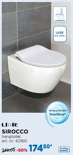 Promoties Smartflush hangtoilet finesso compact medio - Luca varess - Geldig van 01/08/2019 tot 31/08/2019 bij X2O