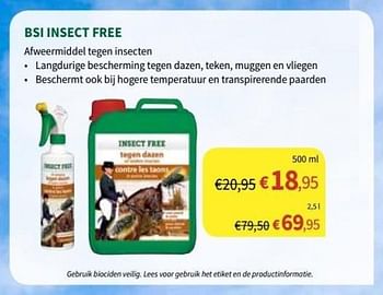 Promotions Bsi insect free - BSI - Valide de 17/07/2019 à 11/08/2019 chez Horta