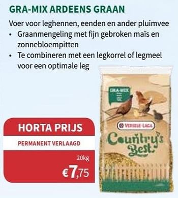 Promoties Gra-mix ardeens graan - Versele-Laga - Geldig van 17/07/2019 tot 11/08/2019 bij Horta