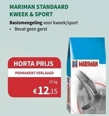 Promoties Mariman standaard kweek + sport - Huismerk - Horta - Geldig van 17/07/2019 tot 11/08/2019 bij Horta