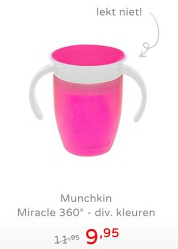 Promoties Munchkin miracle 360° - div. kleuren - Munchkin - Geldig van 21/07/2019 tot 27/07/2019 bij Baby & Tiener Megastore