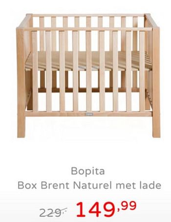 Promoties Bopita box brent naturel met lade - Bopita - Geldig van 21/07/2019 tot 27/07/2019 bij Baby & Tiener Megastore