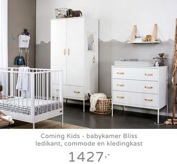 Promoties Coming kids - babykamer bliss ledikant, commode en kledingkast - Coming Kids - Geldig van 21/07/2019 tot 27/07/2019 bij Baby & Tiener Megastore