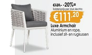 Promotions Luxe armchair - Produit Maison - Paco - Valide de 05/07/2019 à 05/08/2019 chez Paco