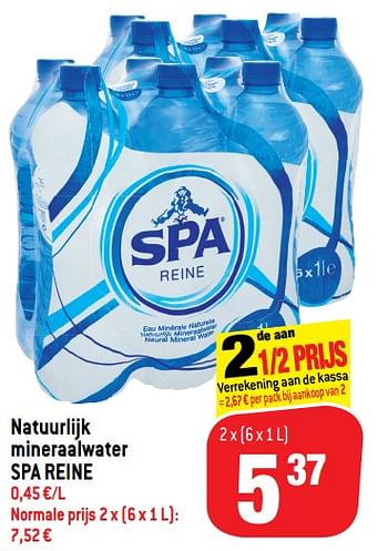 Promoties Natuurlijk mineraalwater spa reine - Spa - Geldig van 24/07/2019 tot 30/07/2019 bij Match