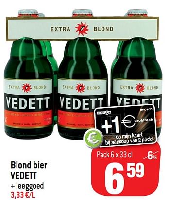 Promoties Blond bier vedett - Vedett - Geldig van 24/07/2019 tot 30/07/2019 bij Match