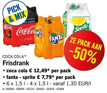 Promoties Frisdrank - Coca Cola - Geldig van 29/07/2019 tot 03/08/2019 bij Lidl