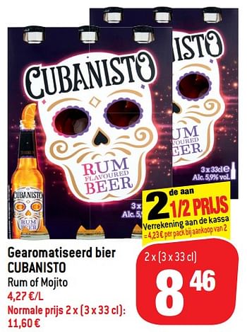 Promotions Gearomatiseerd bier cubanisto - Cubanisto - Valide de 24/07/2019 à 30/07/2019 chez Match