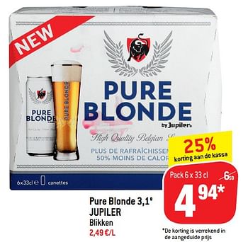Promotions Pure blonde 3,1° jupiler - Jupiler - Valide de 24/07/2019 à 30/07/2019 chez Match
