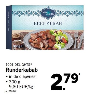 Promoties Runderkebab - 1001 Delights - Geldig van 29/07/2019 tot 03/08/2019 bij Lidl