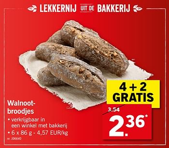Promoties Walnootbroodjes - Huismerk - Lidl - Geldig van 29/07/2019 tot 03/08/2019 bij Lidl
