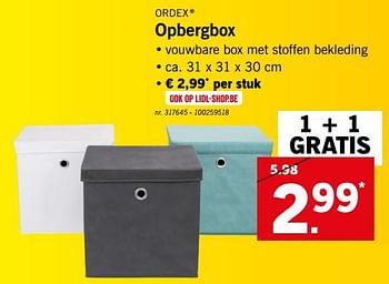 Promoties Opbergbox - Ordex - Geldig van 29/07/2019 tot 03/08/2019 bij Lidl