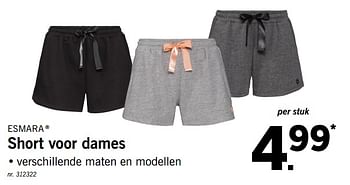Promoties Short voor dames - Esmara - Geldig van 29/07/2019 tot 03/08/2019 bij Lidl