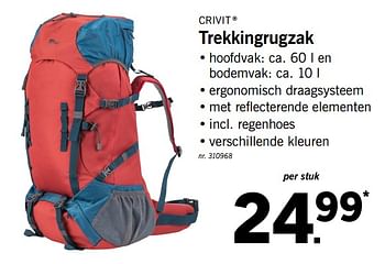 Promoties Trekkingrugzak - Crivit - Geldig van 29/07/2019 tot 03/08/2019 bij Lidl