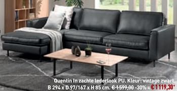 Promoties Quentin in zachte lederlook pu. kleur: vintage zwart - Bristol - Geldig van 01/08/2019 tot 31/08/2019 bij Overstock