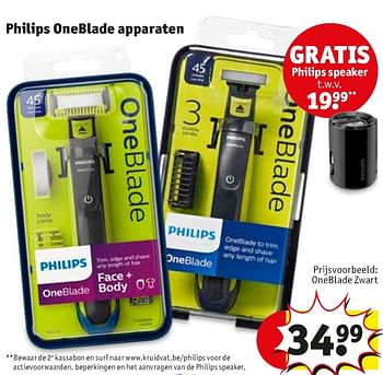 Promoties Philips Oneblade zwart - Philips - Geldig van 23/07/2019 tot 04/08/2019 bij Kruidvat