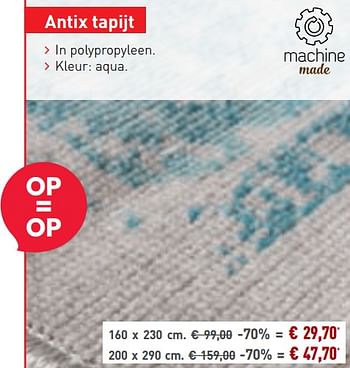 Promotions Antix tapijt - Bristol - Valide de 01/08/2019 à 31/08/2019 chez Overstock