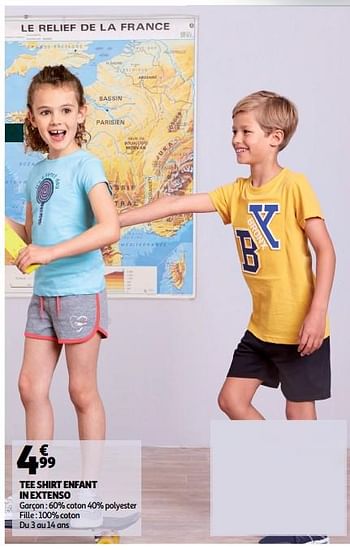 Promotions Tee shirt enfant in extenso - Inextenso - Valide de 24/07/2019 à 30/07/2019 chez Auchan Ronq