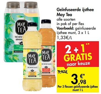 Promoties Geïnfuseerde ijsthee may tea geïnfuseerde ijsthee munt - May Tea - Geldig van 24/07/2019 tot 05/08/2019 bij Carrefour